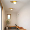 1-Light LED Oval Metal White Glass Flush Mount Ceiling Light