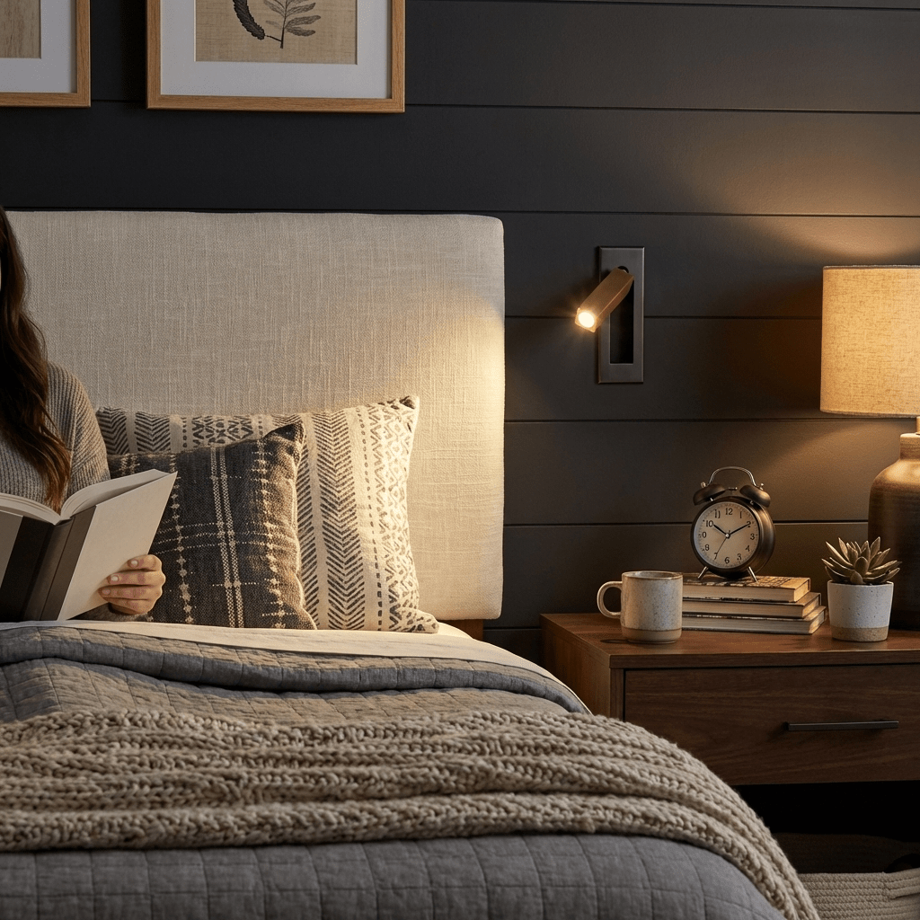 Embedded Bedside Reading Sconce