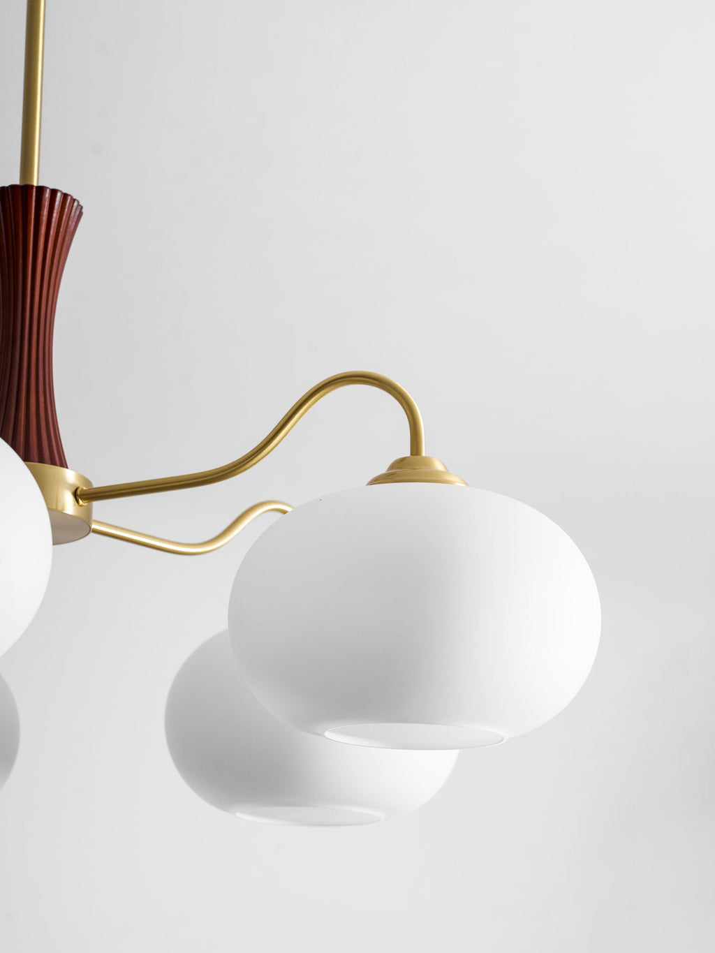 Persimmon Brass & Walnut Chandelier