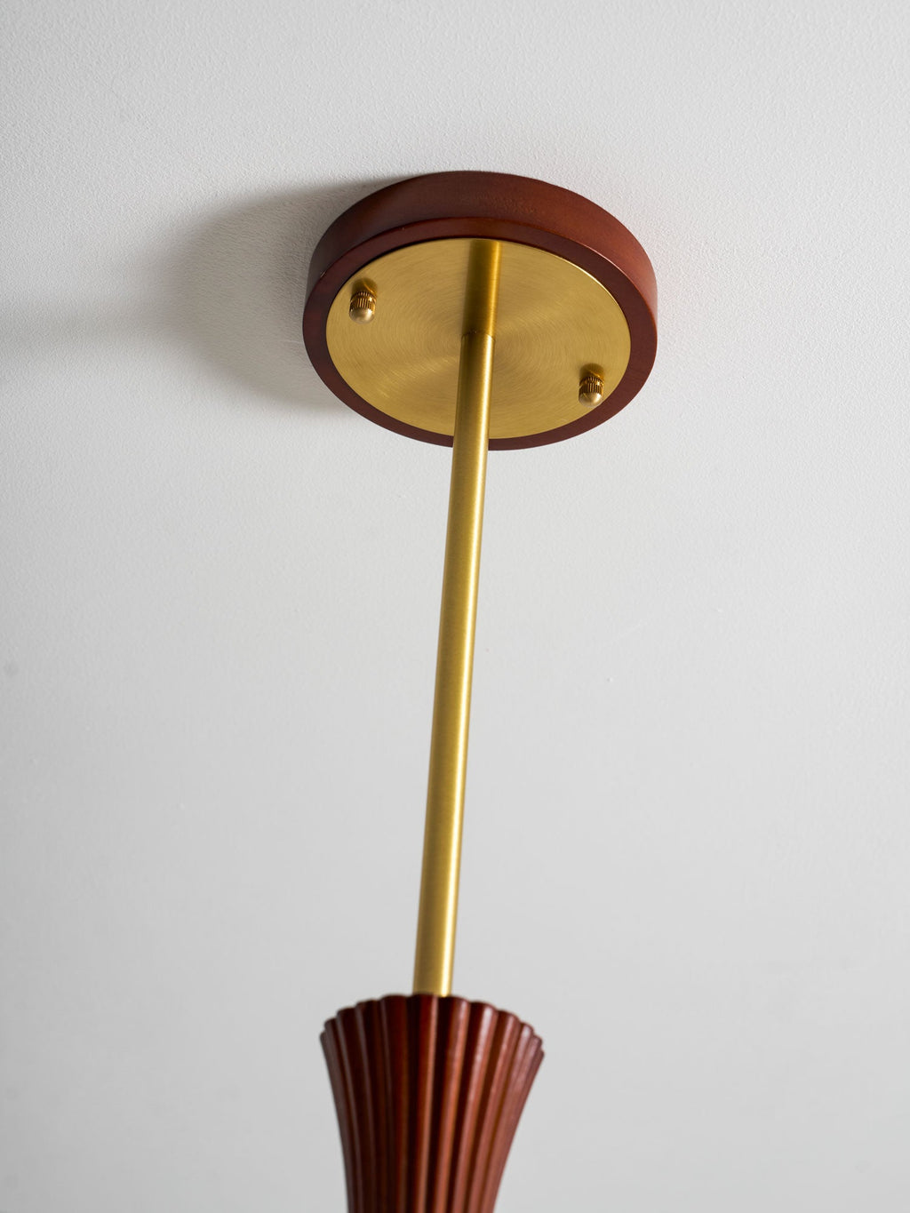 Persimmon Brass & Walnut Chandelier