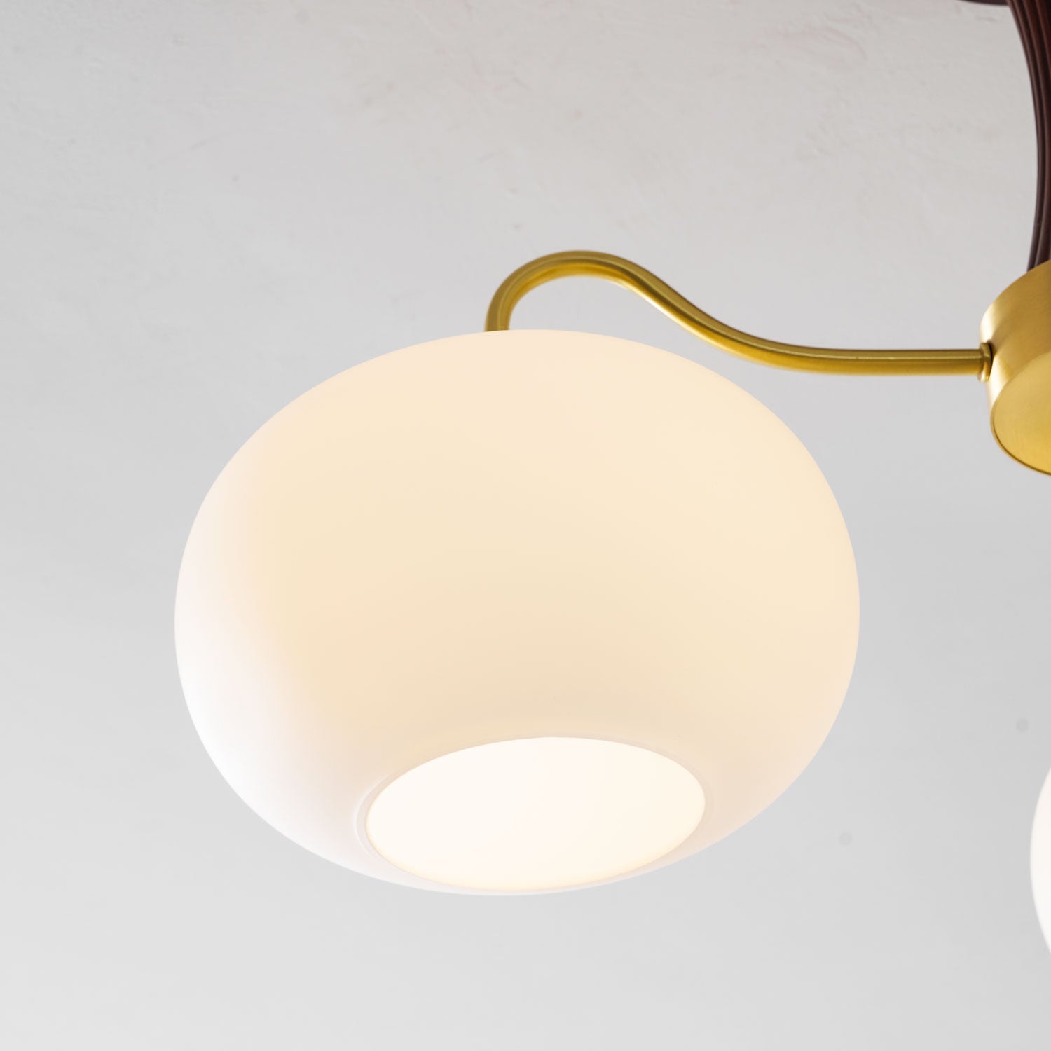Persimmon Brass & Walnut Chandelier