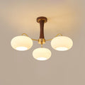 Persimmon Brass & Walnut Chandelier
