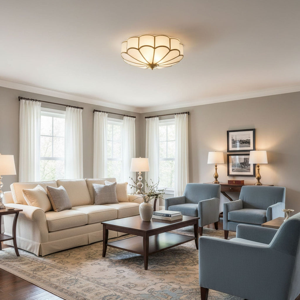 Fiore Glass Flush Ceiling Light