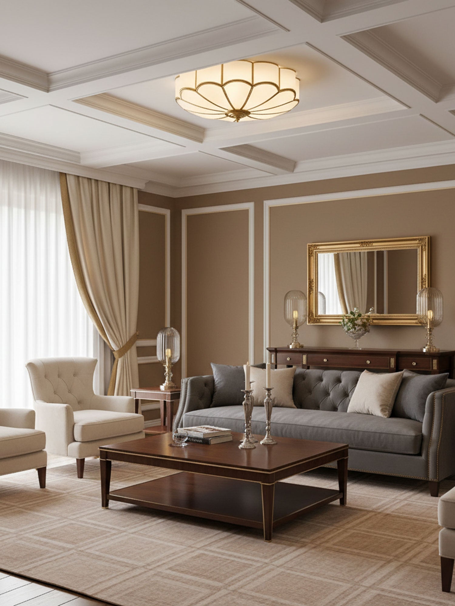 Fiore Glass Flush Ceiling Light