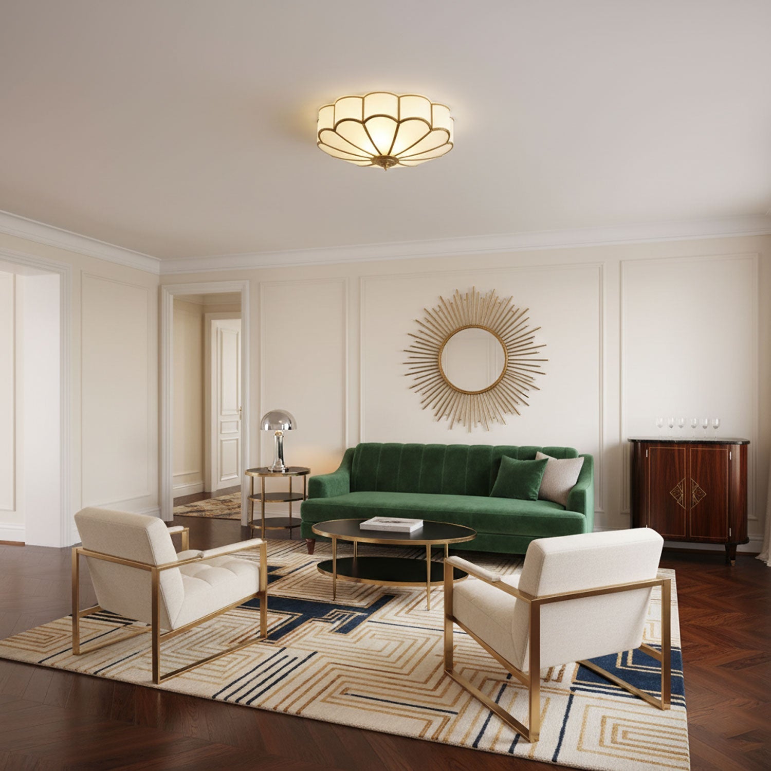 Fiore Glass Flush Ceiling Light