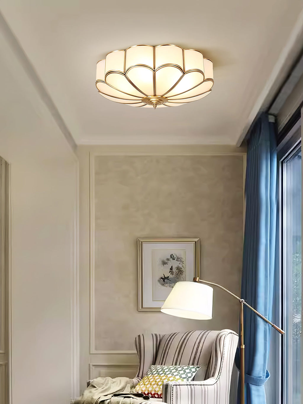 Fiore Glass Flush Ceiling Light
