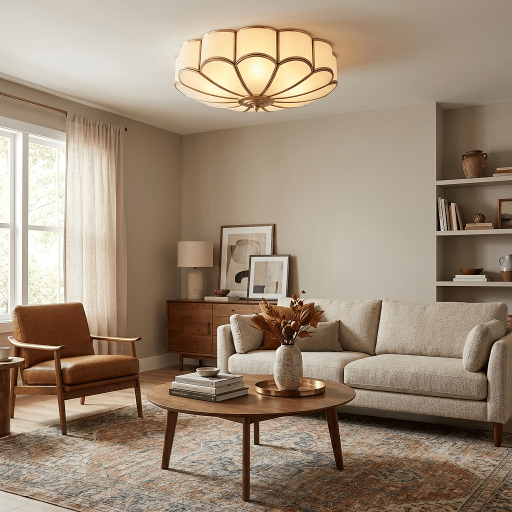Fiore Glass Flush Ceiling Light