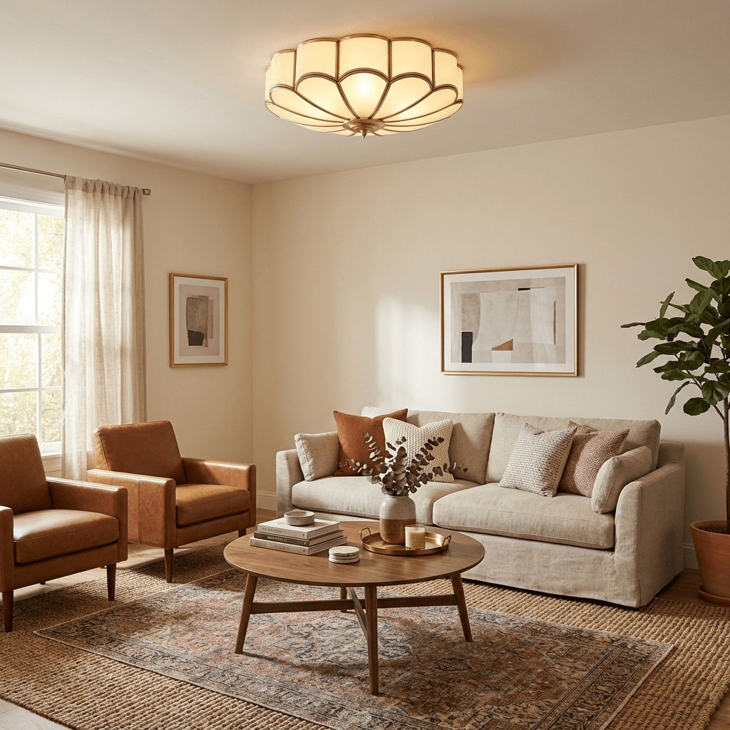 Fiore Glass Flush Ceiling Light