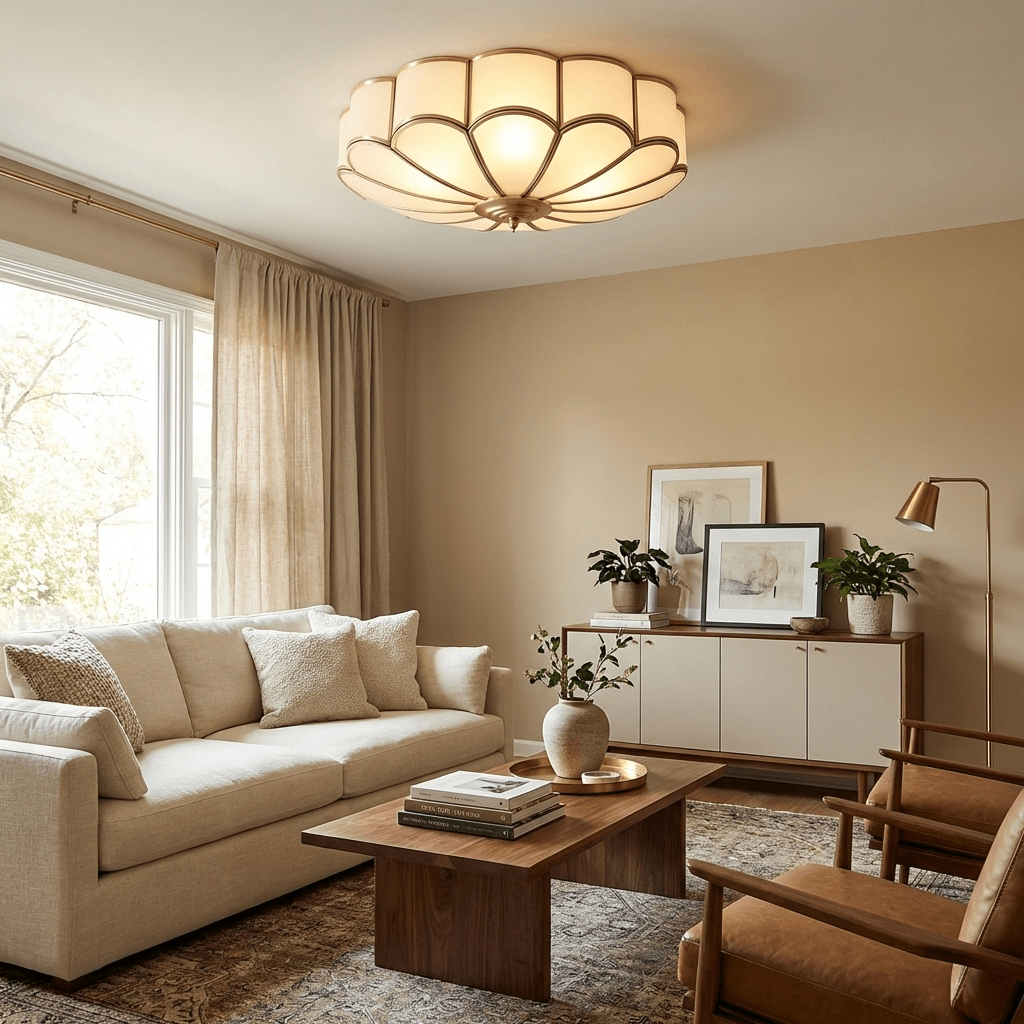 Fiore Glass Flush Ceiling Light