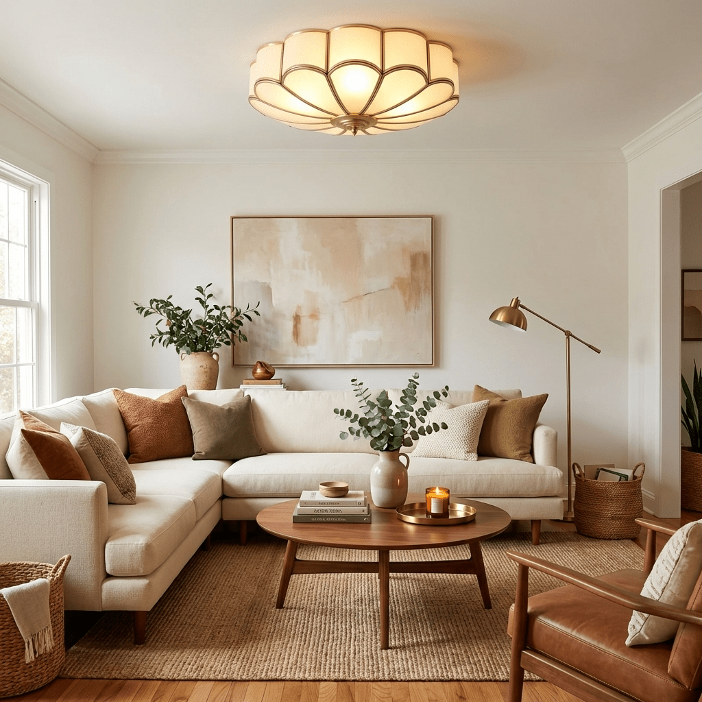 Fiore Glass Flush Ceiling Light