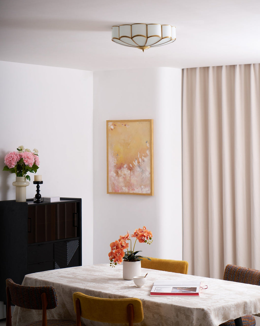 Fiore Glass Flush Ceiling Light