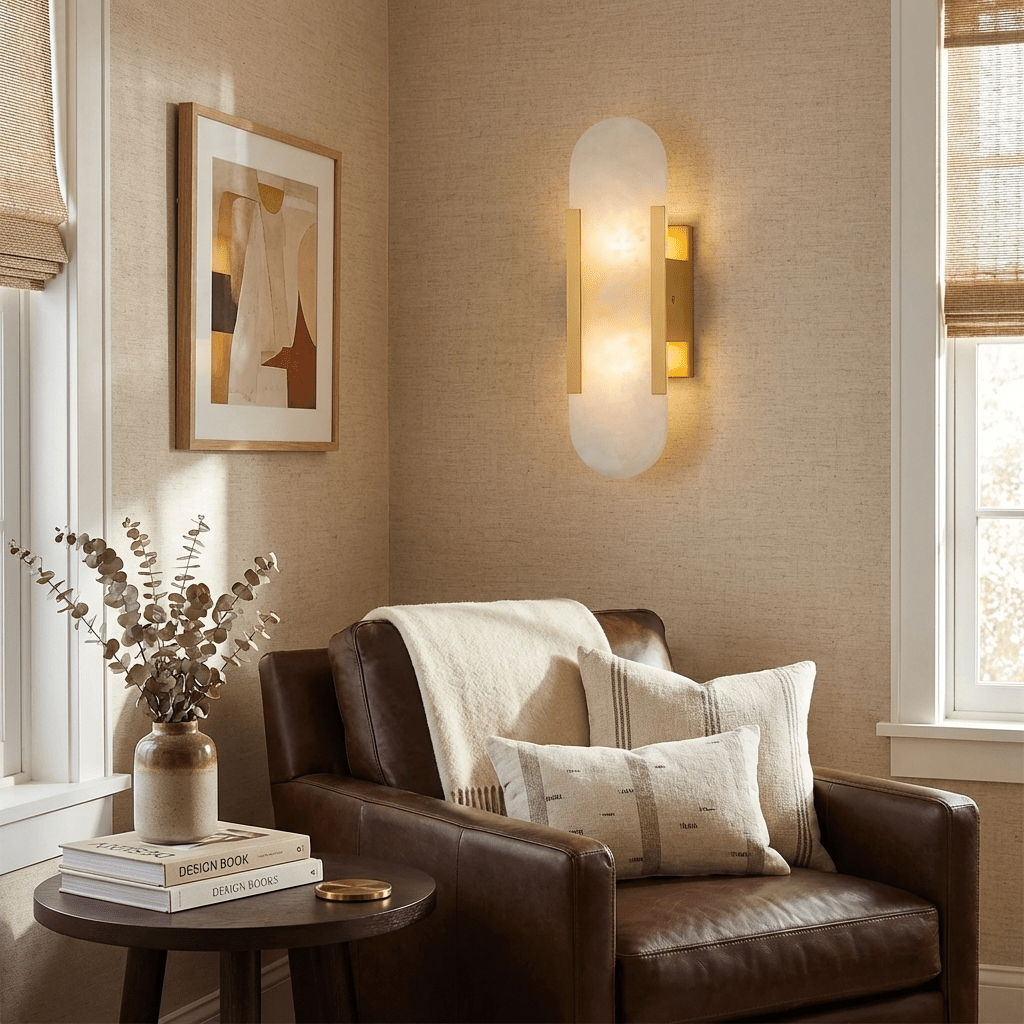 Alba Oblong Alabaster Wall Sconce