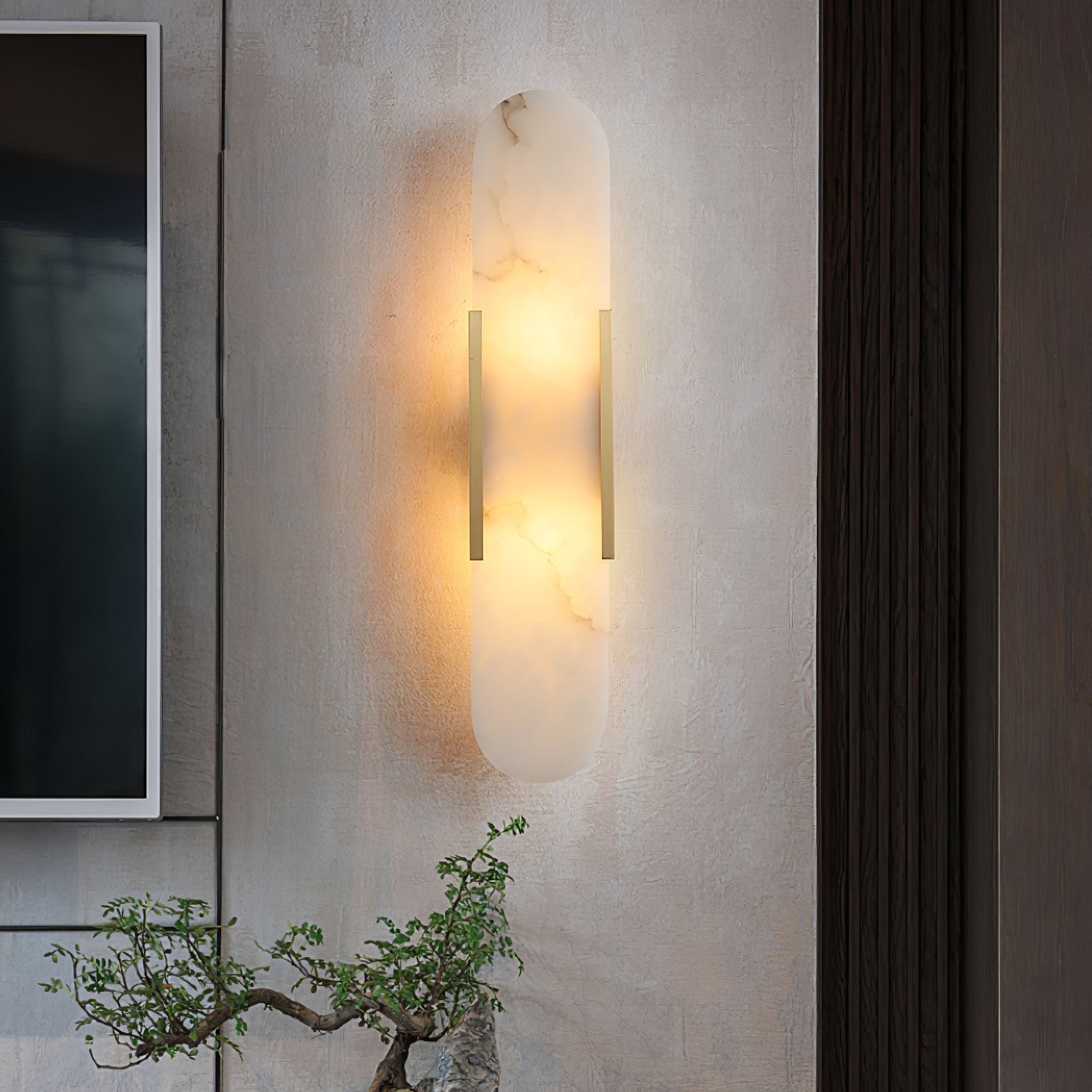 Alba Oblong Alabaster Wall Sconce