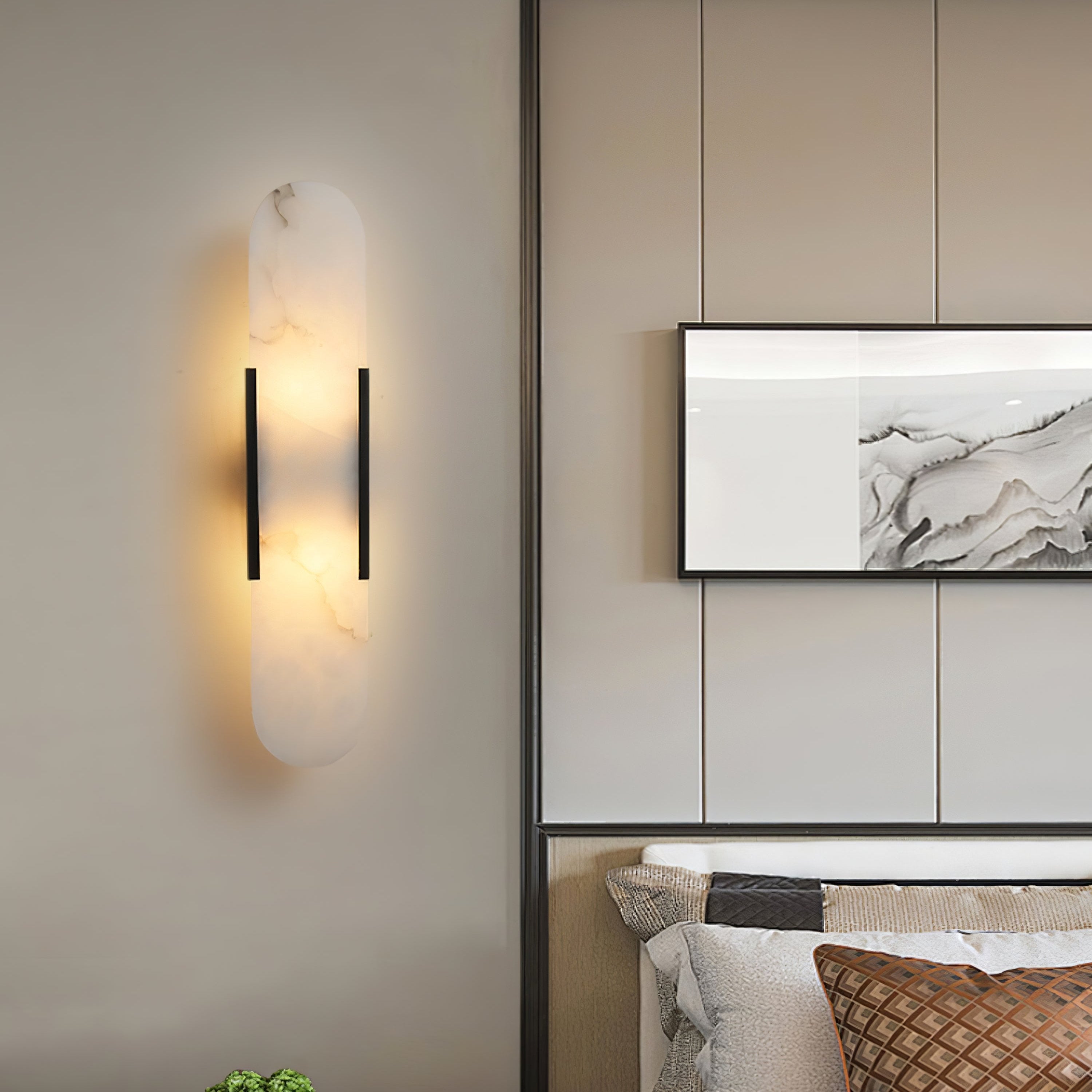 Alba Oblong Alabaster Wall Sconce