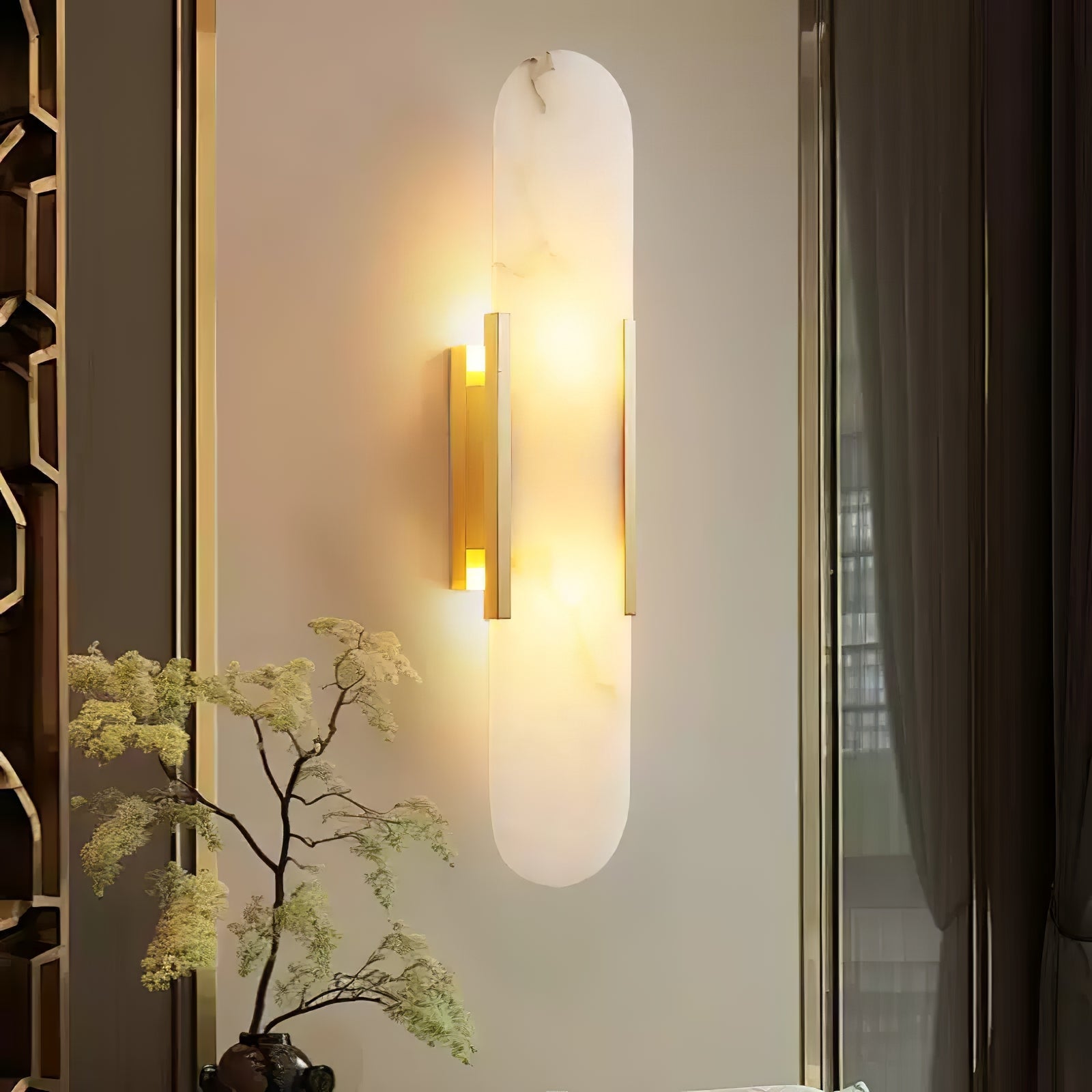 Alba Oblong Alabaster Wall Sconce