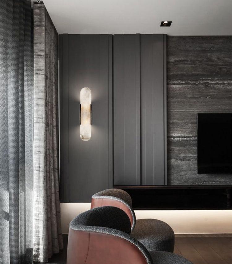 Alba Oblong Alabaster Wall Sconce