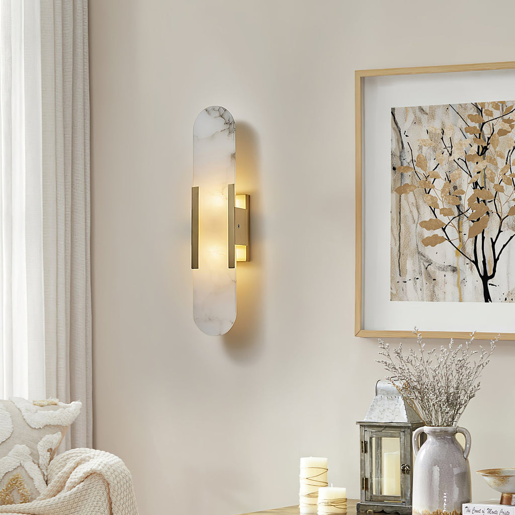Alba Oblong Alabaster Wall Sconce