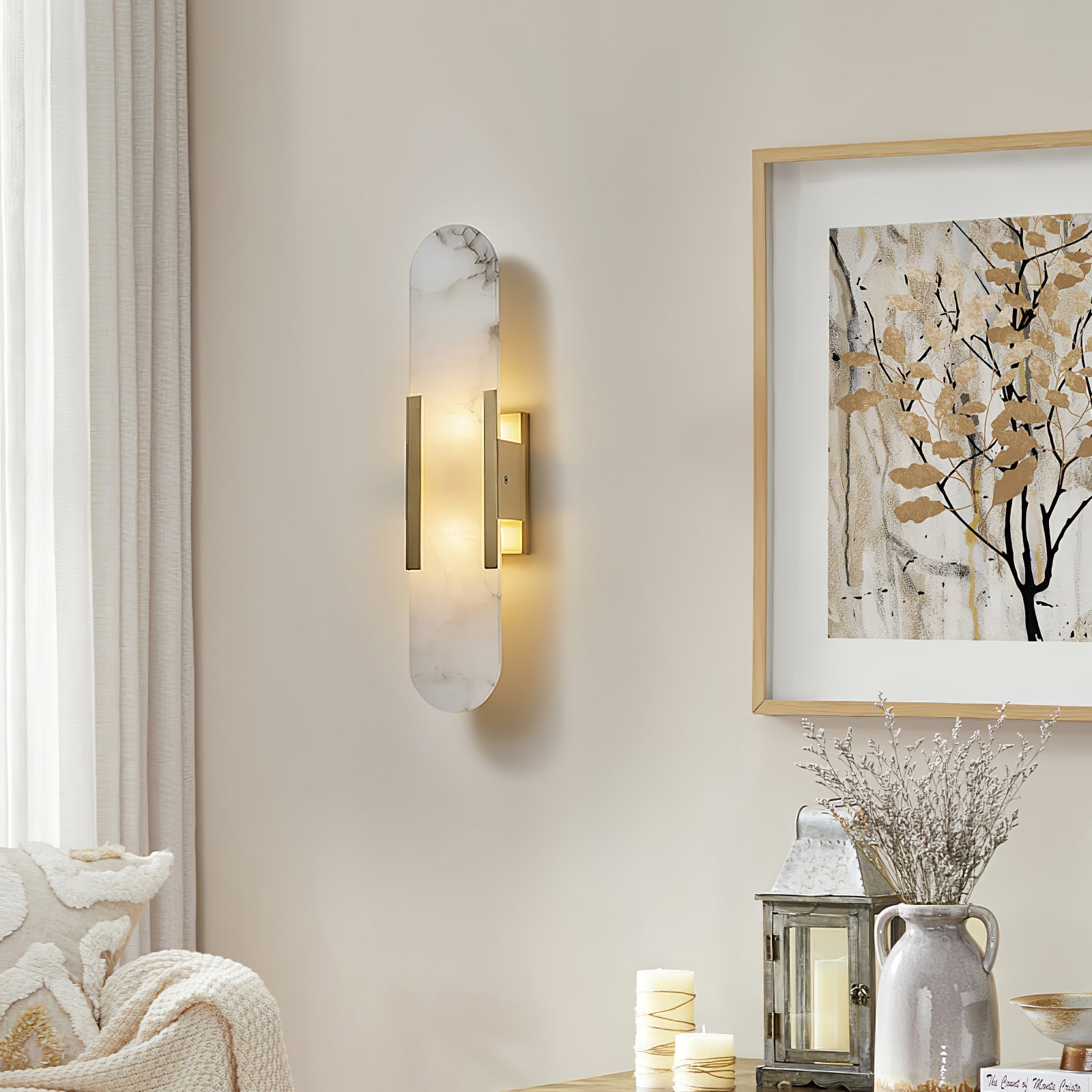 Alba Oblong Alabaster Wall Sconce