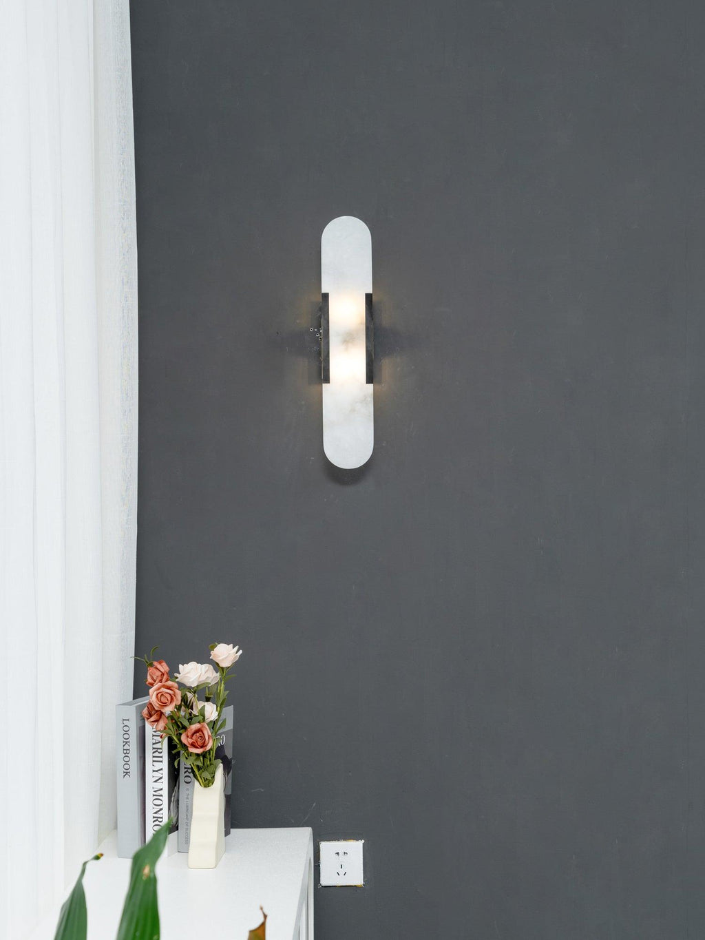Alba Oblong Alabaster Wall Sconce