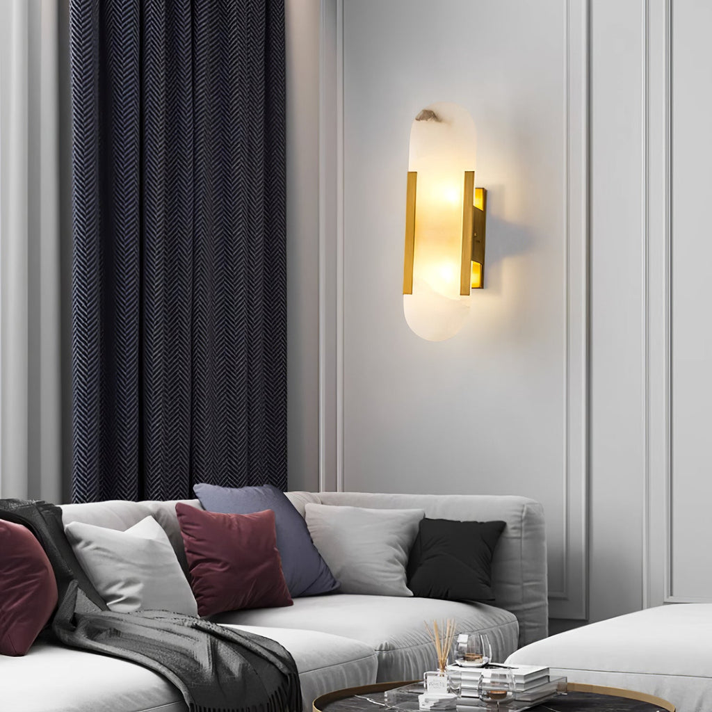 Alba Oblong Alabaster Wall Sconce