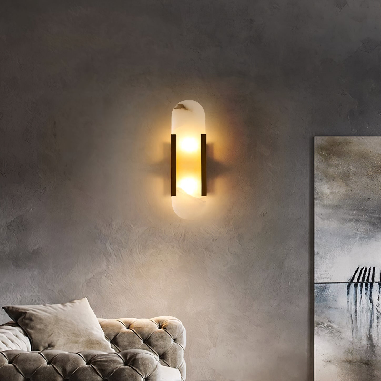 Alba Oblong Alabaster Wall Sconce