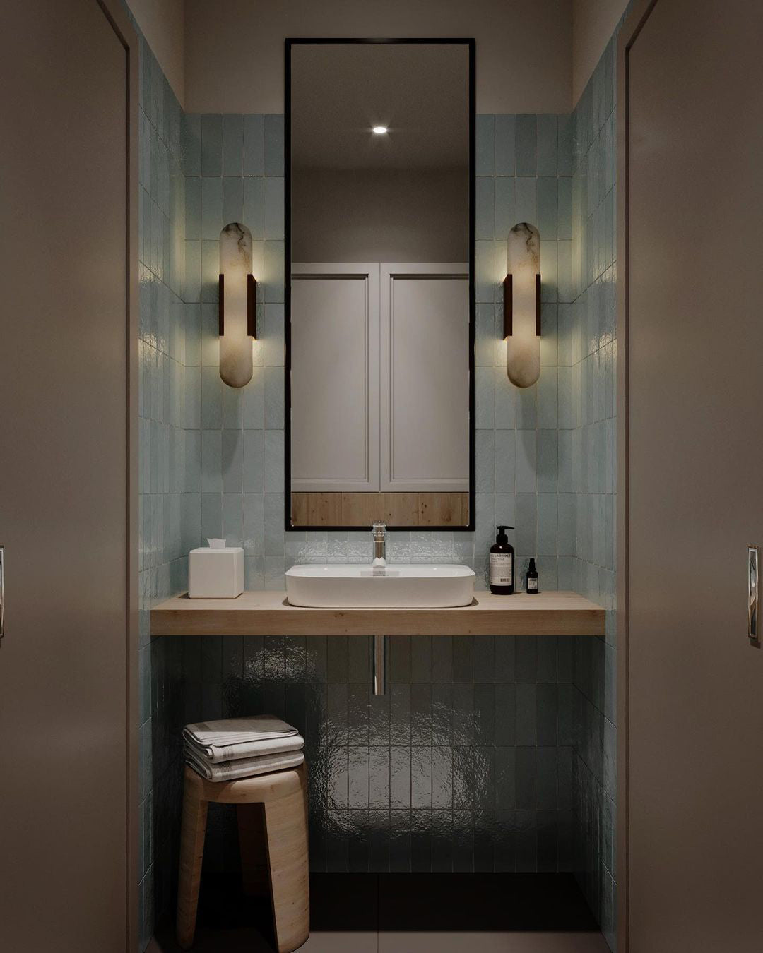 Alba Oblong Alabaster Wall Sconce