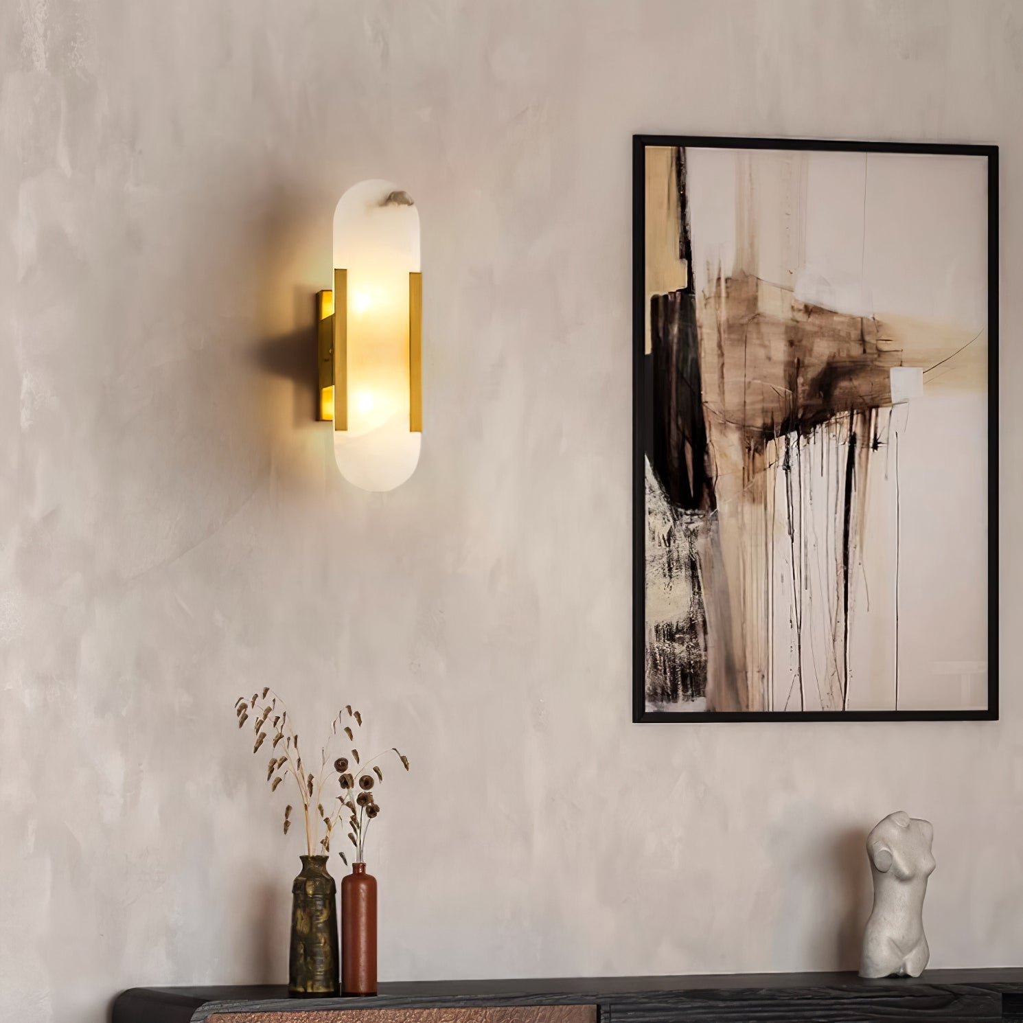 Alba Oblong Alabaster Wall Sconce