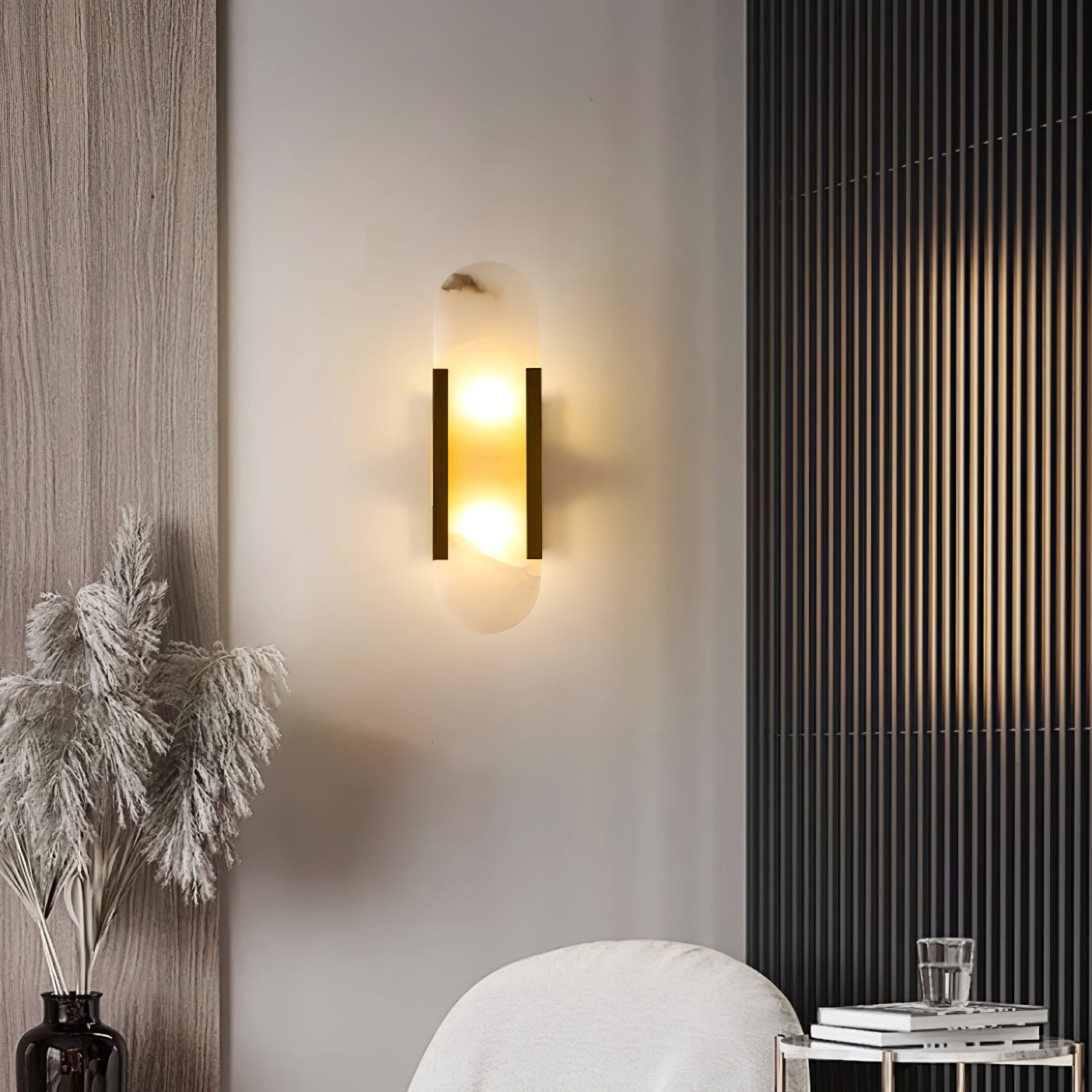 Alba Oblong Alabaster Wall Sconce