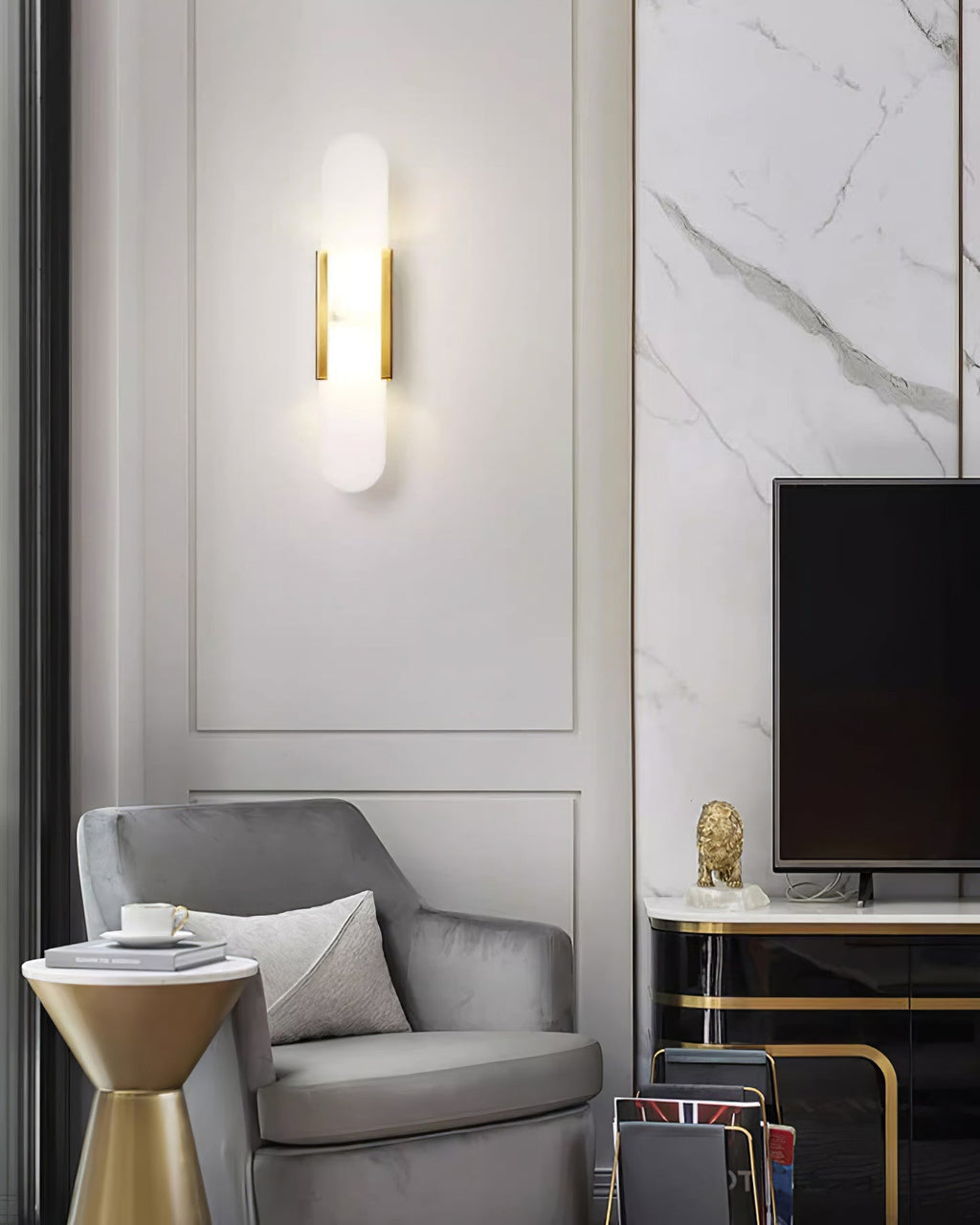 Alba Oblong Alabaster Wall Sconce