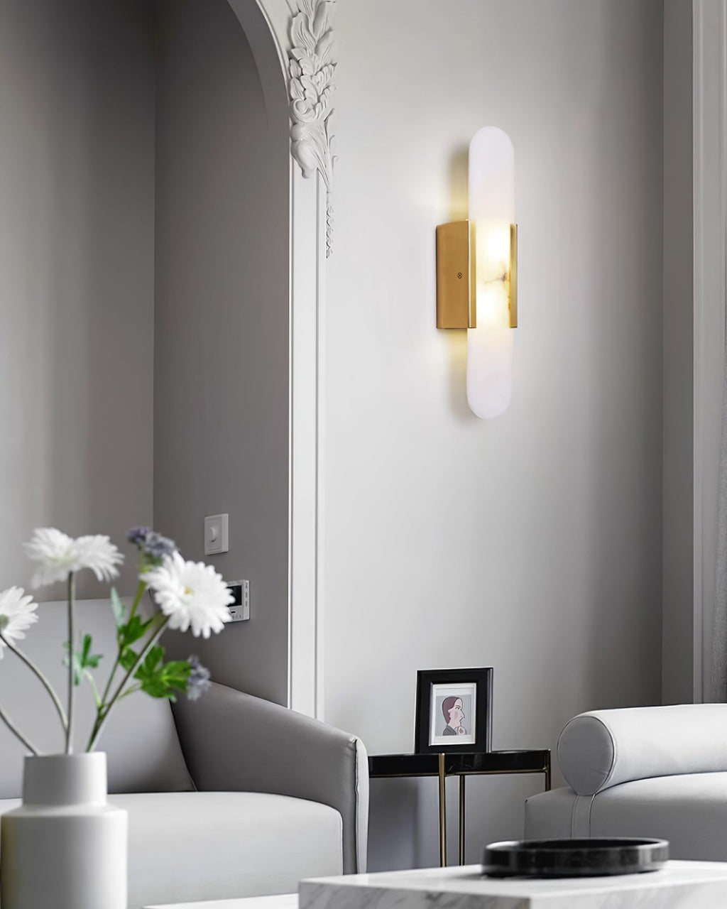 Alba Oblong Alabaster Wall Sconce