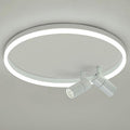 16'' Round Dimmable Adjustable Flush Mount Light with 2 Spotlights Track Lights