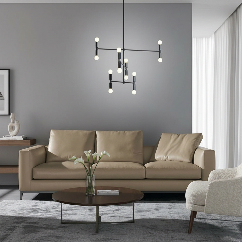 12 Lights LED Electroplated Metal Adjustable Modern Pendant Lights