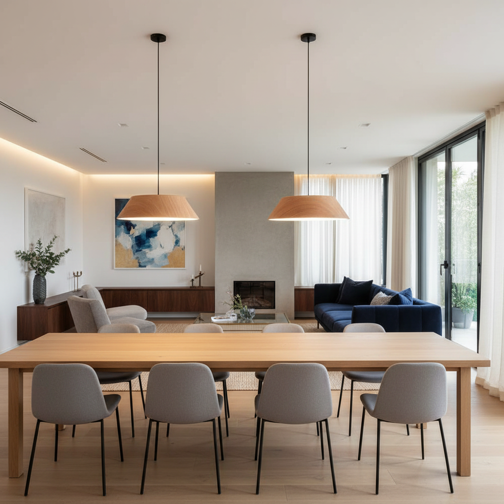 15.74-Inch Round Wood Japanese Style LED Pendant Light