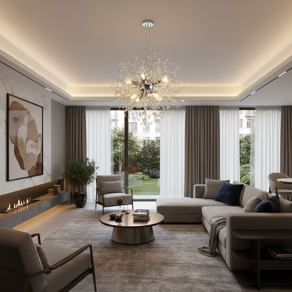 16'' Mini Globe Style Metal Electroplated Chandelier with Centrally Located Lights Enlightening Surroundings