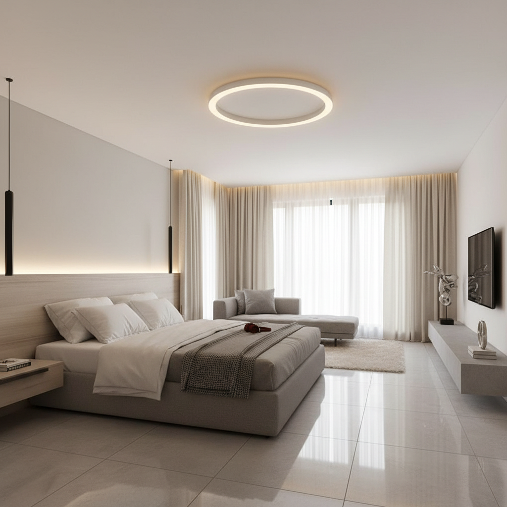 16'' Modern Simple Circle Flush Mount LED Lights Dimmable Ceiling Lights with Remote