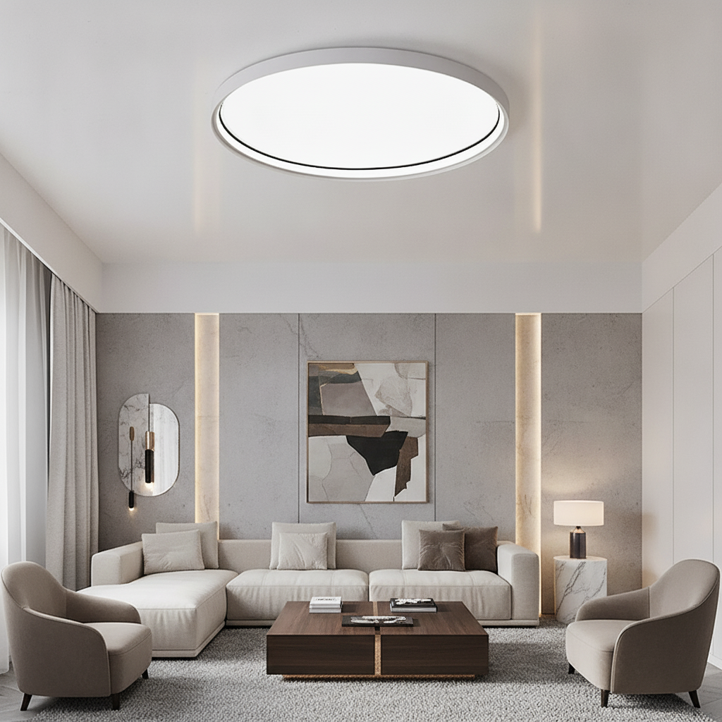 16'' Single LED Acrylic Circle Flush Mount Modern Lighting with Edge