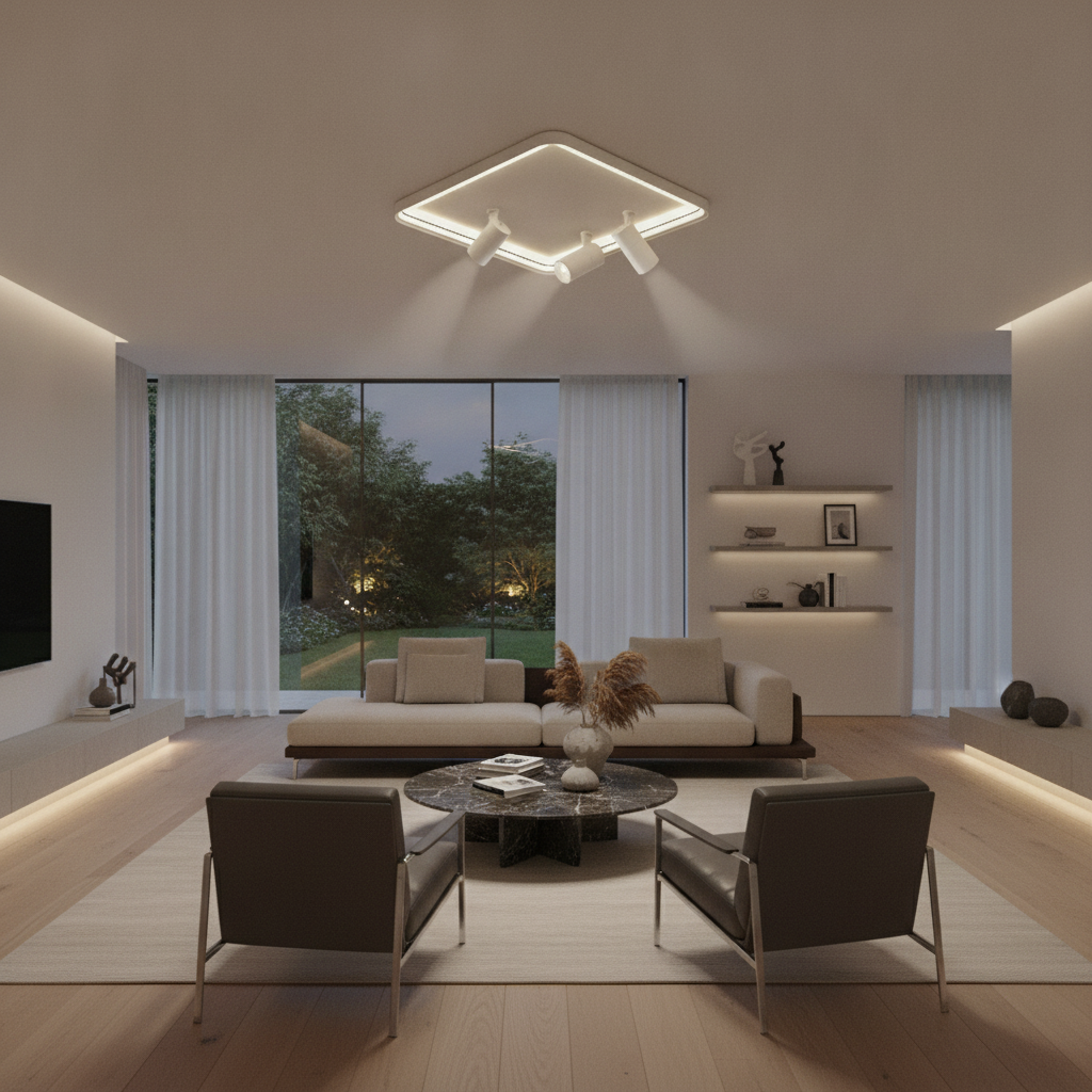 16'' Square Modern Flush Mount Ceiling Lights with Remote