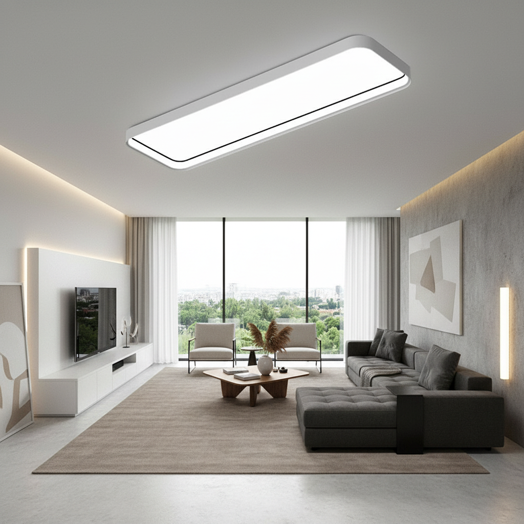 18'' Rectangular LED Modern Flush Mount Lighting with Remote Control