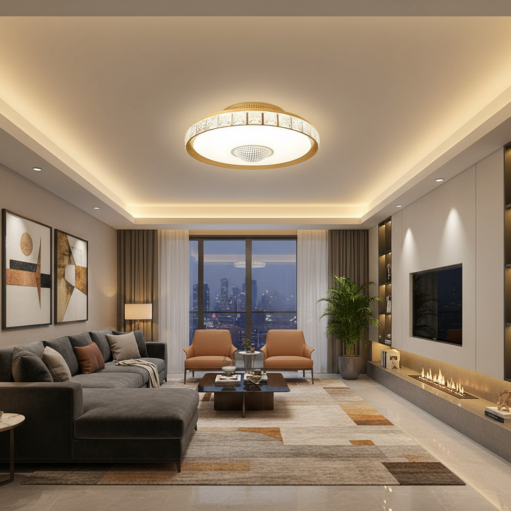 19.69'' Bladeless LED Indoor Smart Ceiling Fan with Light and Remote Control
