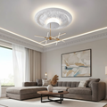 19.7-inch Round Gypsum Relief Dimmable LED Flush Mount Ceiling Light