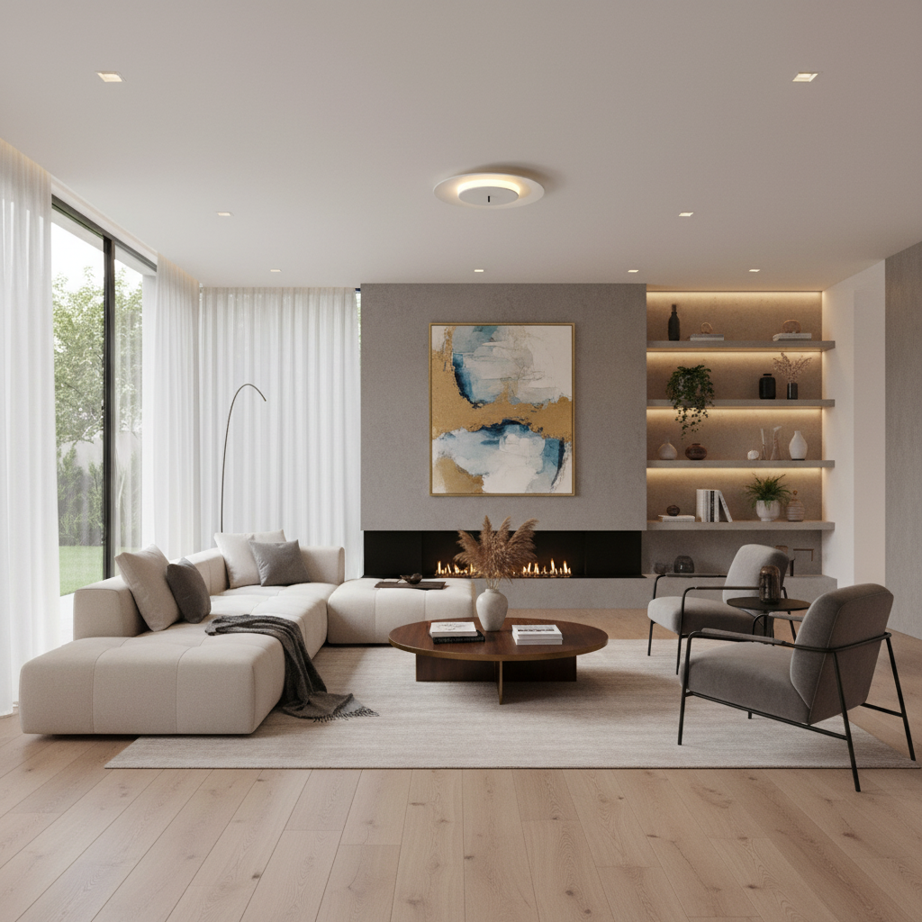 2 Circles LED Modern Flush Mount Lighting Ceiling Lights Hanging Light