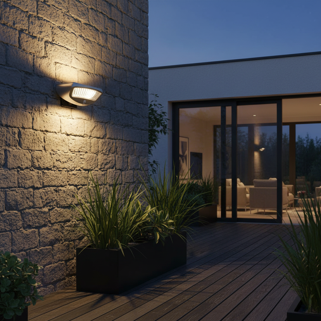 2 PCS Outdoor Wall Mounted Solar Lights Garden Motion Sensor Light