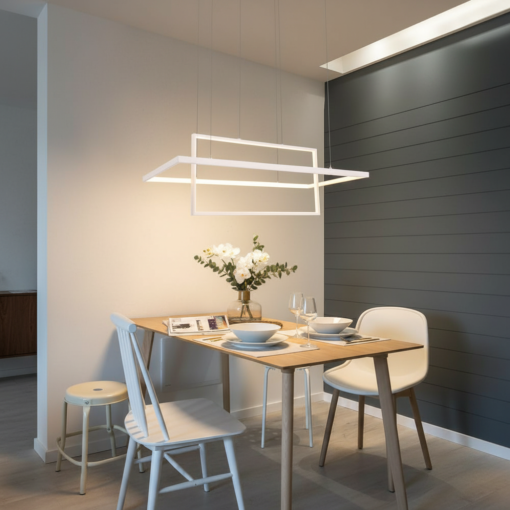 2 Rectangular LED Black Modern Pendant Lighting Hanging Ceiling Lights