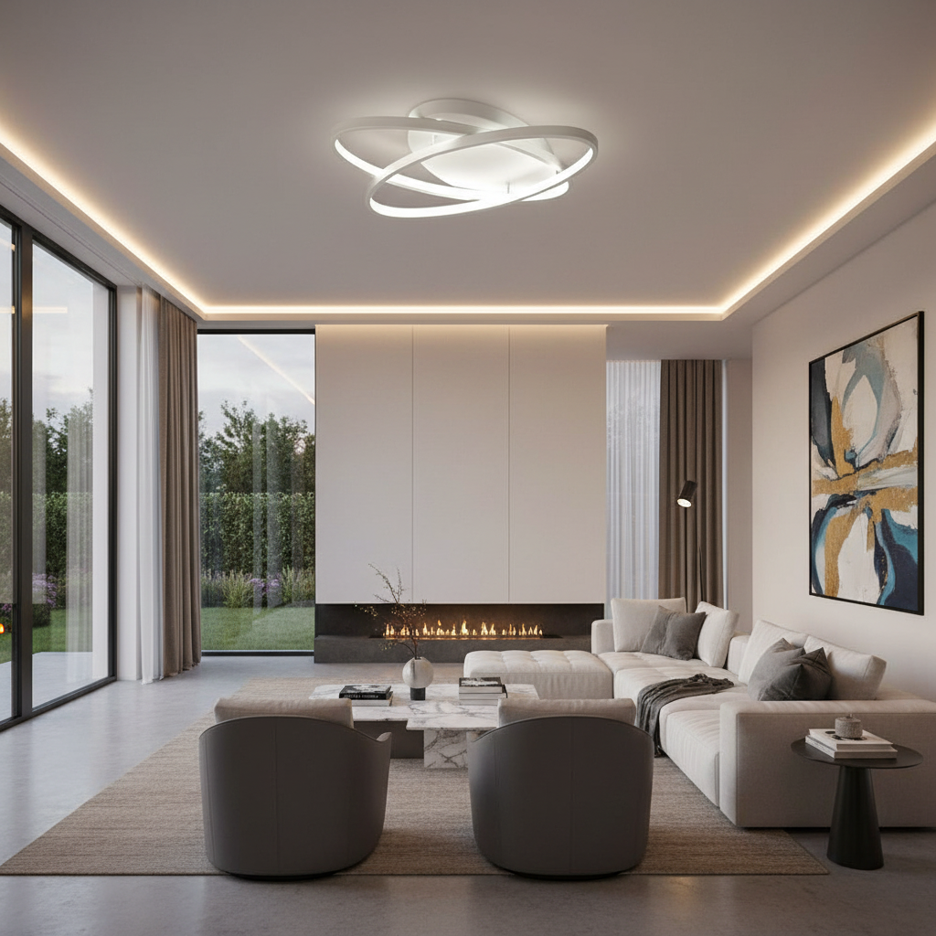 2 Ring Contemporary LED Flush Mount Ceiling Light for Bedroom