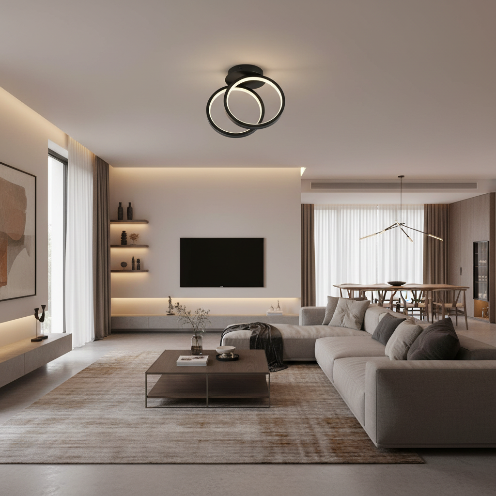 2 Ring Flush Mount Ceiling Light Minimalist LED Light