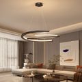 2 Semi-circular Creative LED 3 Step Dimming Black Modern Chandelier