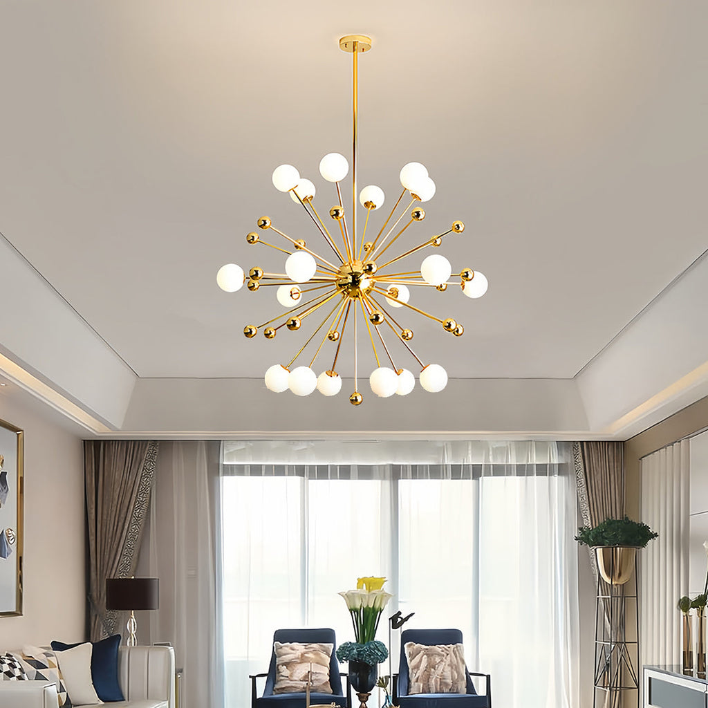12 Light Sputnik Chandelier Nordic Style Gold Iron LED Ceiling Light